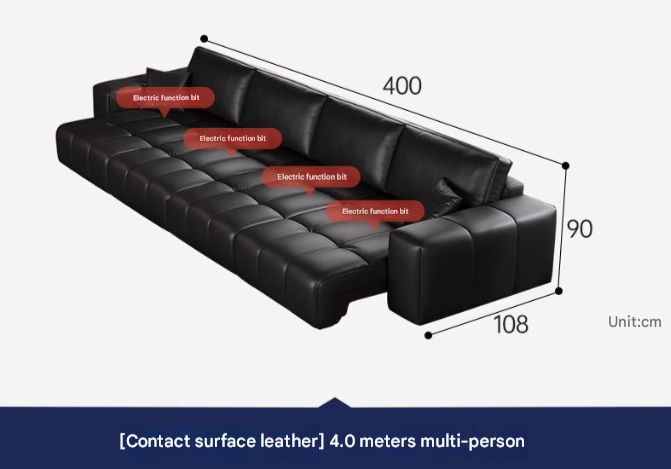 Pixel-Style Electric Leather Sofa Bed – Italian Minimalist Recliner for Modern Living Rooms
