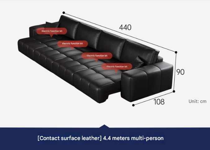 Pixel-Style Electric Leather Sofa Bed – Italian Minimalist Recliner for Modern Living Rooms