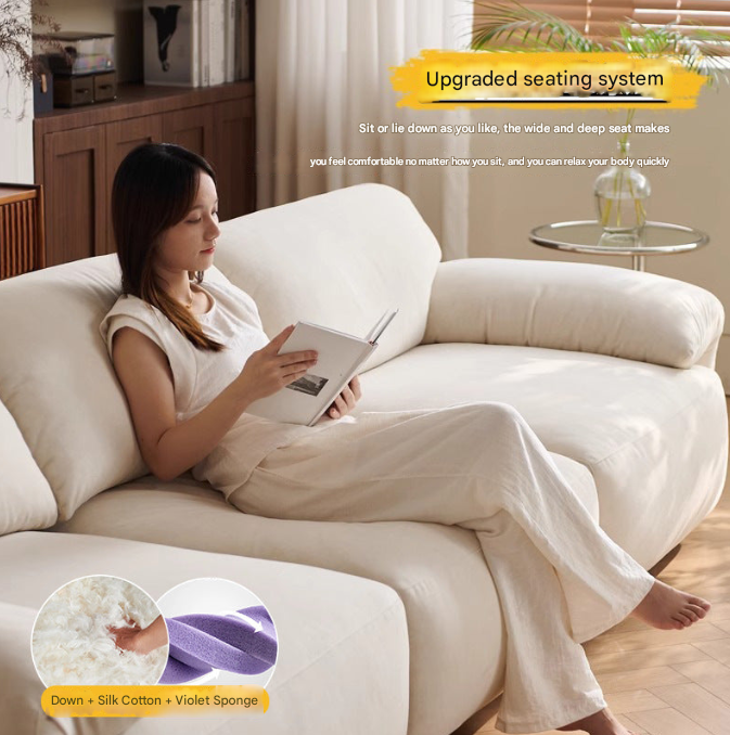 Elephant Ear Fabric Sofa Bed – Electric Folding Recliner for Modern Living Rooms