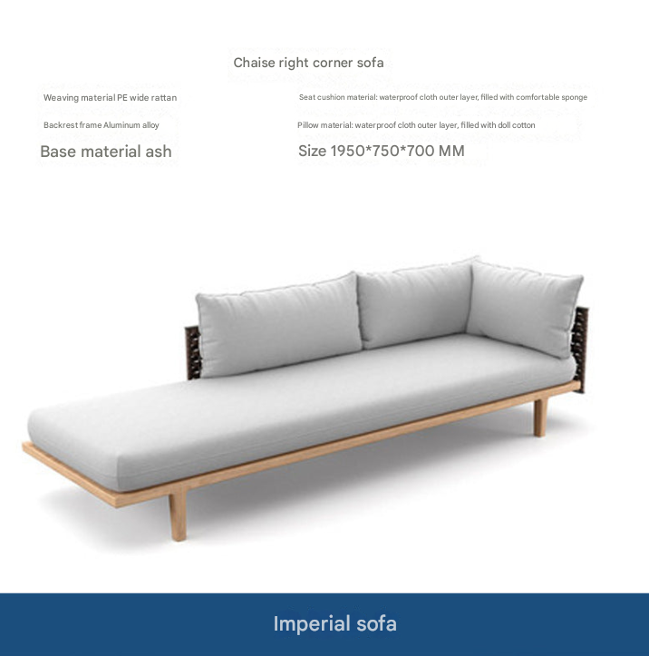 Scandinavian Outdoor Rattan Sofa Set with Coffee Tables – Villa & Balcony Use