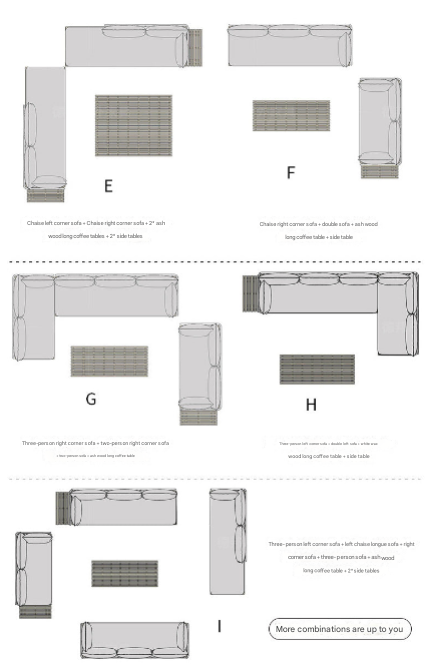 Scandinavian Outdoor Rattan Sofa Set with Coffee Tables – Villa & Balcony Use
