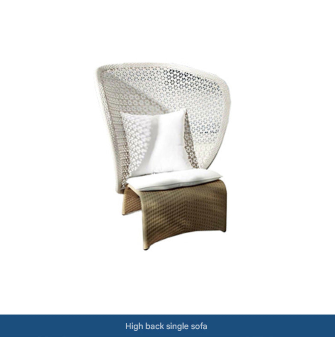 Modern Outdoor Rattan Dining Set – Oval Glass Table with 6 Woven Armchairs