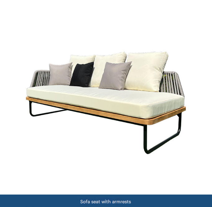 Modern Outdoor Solid Wood Sofa Set – Garden Patio Lounge with Aluminum Frame and Parasol