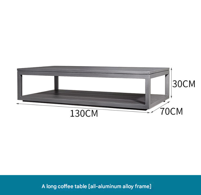 Nordic Outdoor Teak Rattan Sofa Set – Villa Courtyard Lounge with Coffee Table