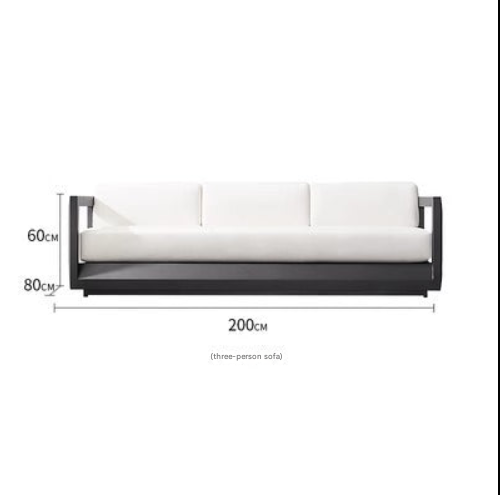 Minimalist Outdoor Aluminum Sofa Set with Matching Coffee Table – Weatherproof Garden Lounge