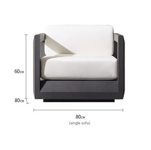 Minimalist Outdoor Aluminum Sofa Set with Matching Coffee Table – Weatherproof Garden Lounge