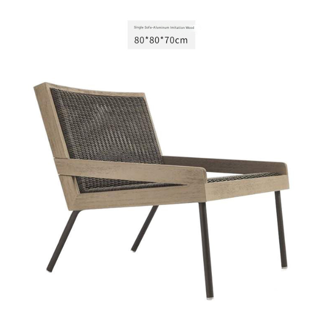 Teak & Aluminum Outdoor Sofa Set with Coffee Table – Weatherproof Garden Lounge Furniture