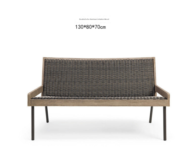 Teak & Aluminum Outdoor Sofa Set with Coffee Table – Weatherproof Garden Lounge Furniture