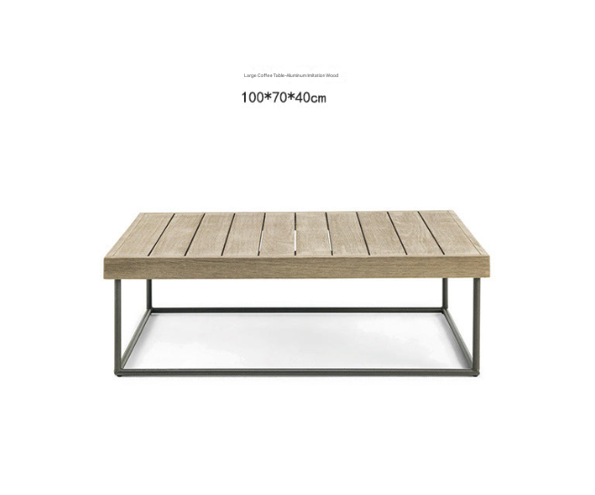 Teak & Aluminum Outdoor Sofa Set with Coffee Table – Weatherproof Garden Lounge Furniture