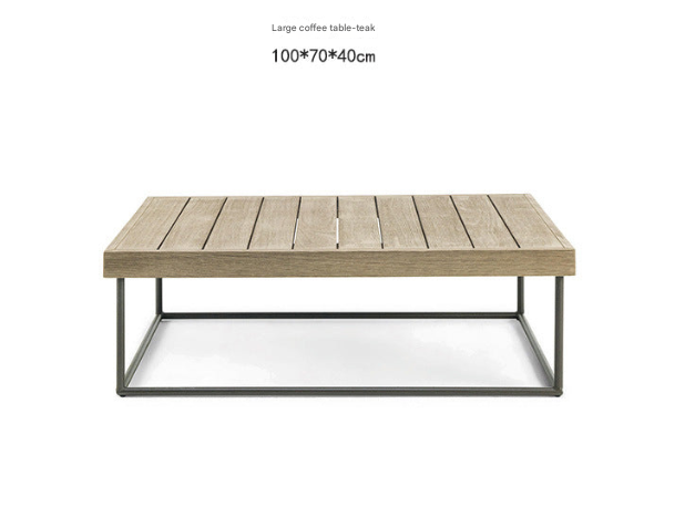 Teak & Aluminum Outdoor Sofa Set with Coffee Table – Weatherproof Garden Lounge Furniture