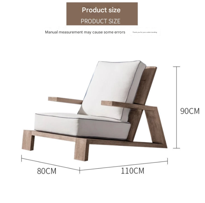 Rustic Teak Outdoor Sofa Set with Coffee Table – Nordic Style Courtyard Furniture