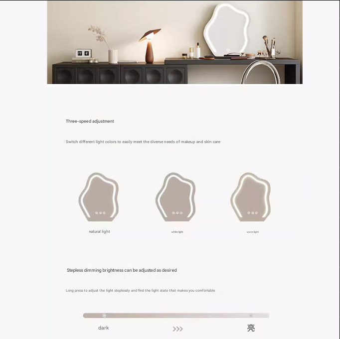 Black Retro Dresser Table with Integrated Drawers – Luxury Vanity with Mirror & Chair Options