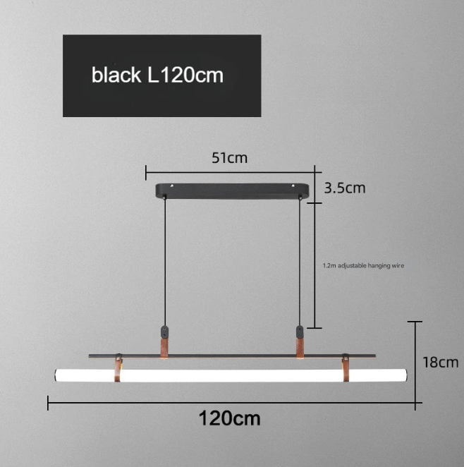 Modern Nordic Linear LED Pendant Light for Kitchen Island & Dining