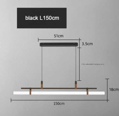 Modern Nordic Linear LED Pendant Light for Kitchen Island & Dining