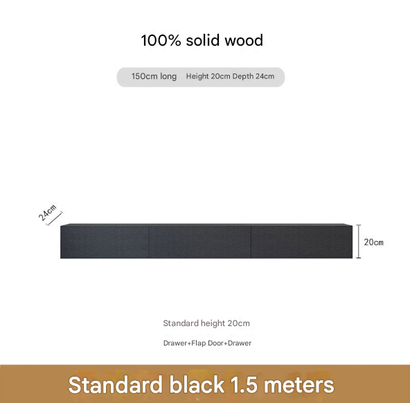 Minimalist Solid Wood Floating TV Cabinet – Wall-Mounted Media Console for Modern Living Rooms