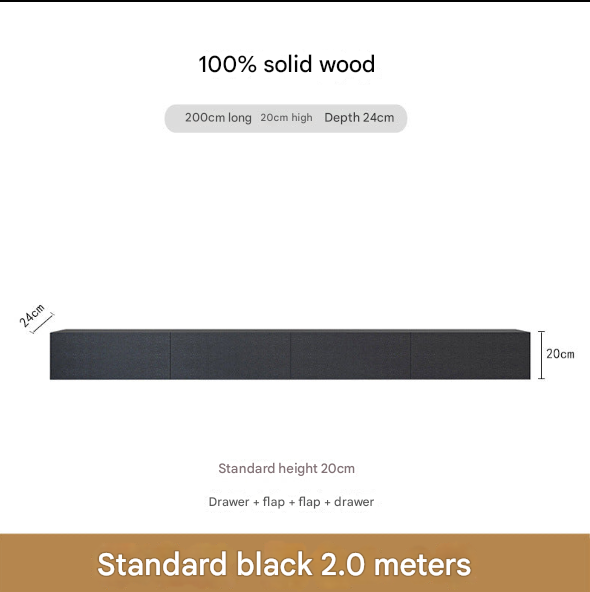 Minimalist Solid Wood Floating TV Cabinet – Wall-Mounted Media Console for Modern Living Rooms