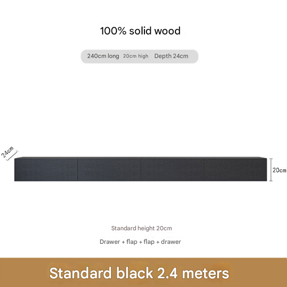 Minimalist Solid Wood Floating TV Cabinet – Wall-Mounted Media Console for Modern Living Rooms