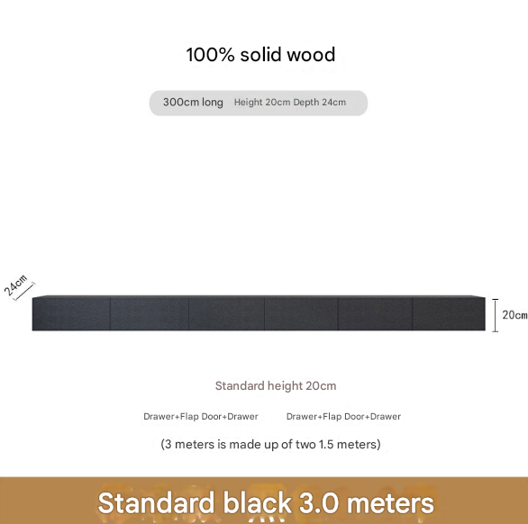 Minimalist Solid Wood Floating TV Cabinet – Wall-Mounted Media Console for Modern Living Rooms