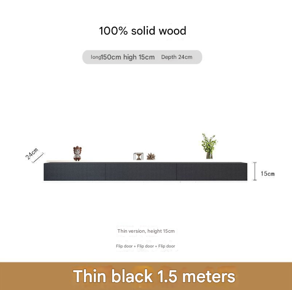 Minimalist Solid Wood Floating TV Cabinet – Wall-Mounted Media Console for Modern Living Rooms