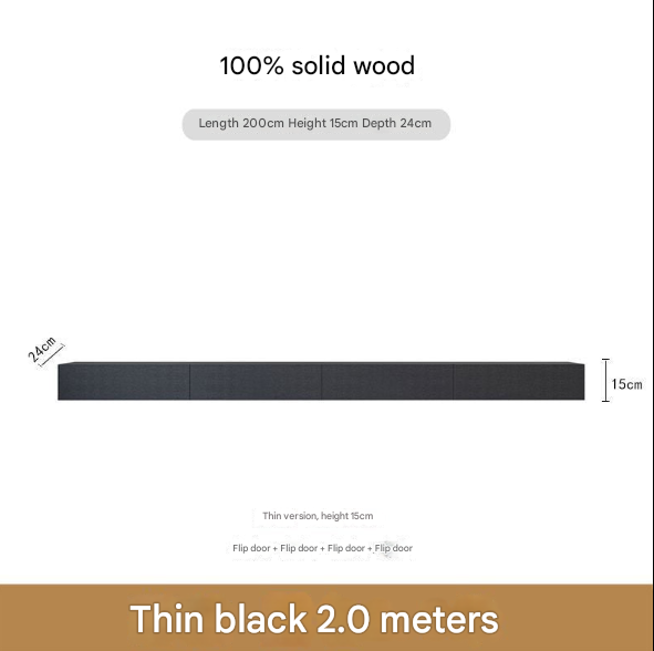 Minimalist Solid Wood Floating TV Cabinet – Wall-Mounted Media Console for Modern Living Rooms