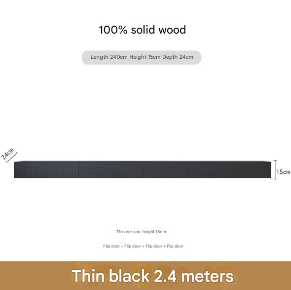 Minimalist Solid Wood Floating TV Cabinet – Wall-Mounted Media Console for Modern Living Rooms