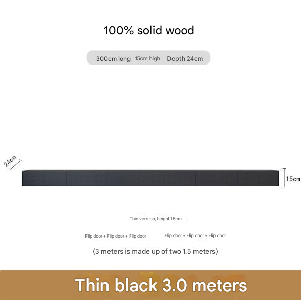 Minimalist Solid Wood Floating TV Cabinet – Wall-Mounted Media Console for Modern Living Rooms