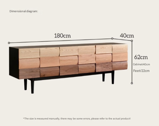Modern Minimalist Solid Wood TV Cabinet – Black Walnut Media Console with Storage