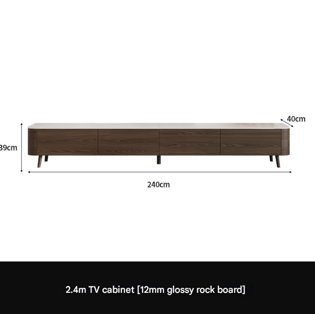 Nordic Walnut TV Cabinet & Coffee Table Set – Modern Rock Plate Living Room Furniture