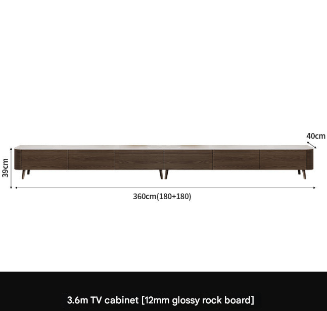 Nordic Walnut TV Cabinet & Coffee Table Set – Modern Rock Plate Living Room Furniture