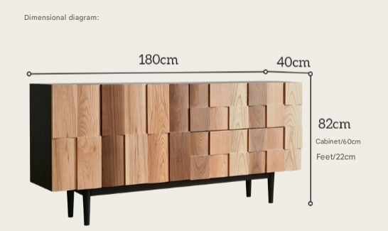 Natural Walnut Solid Wood Sideboard – Wabi-Sabi Storage Cabinet for Dining & Bedroom