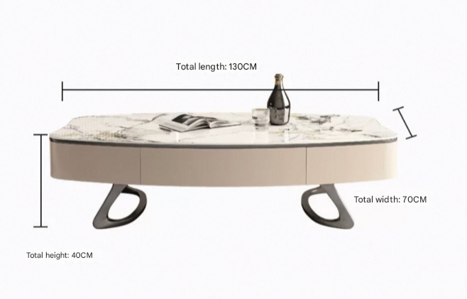 Italian Light Luxury TV Cabinet & Coffee Table – Modern Rock Plate Designer Living Room Set