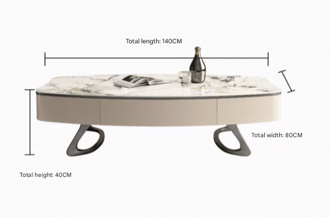 Italian Light Luxury TV Cabinet & Coffee Table – Modern Rock Plate Designer Living Room Set