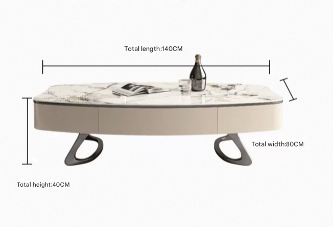 Italian Light Luxury TV Cabinet & Coffee Table – Modern Rock Plate Designer Living Room Set