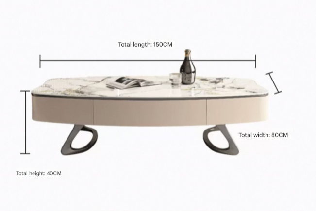 Italian Light Luxury TV Cabinet & Coffee Table – Modern Rock Plate Designer Living Room Set