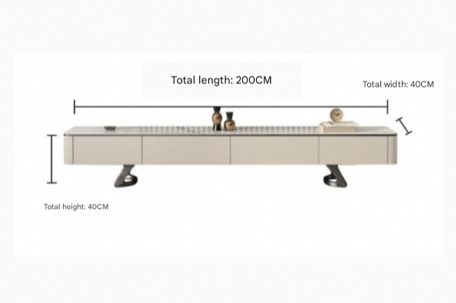 Italian Light Luxury TV Cabinet & Coffee Table – Modern Rock Plate Designer Living Room Set