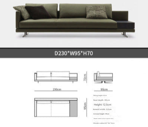 Poliform-Inspired Italian Leather Sofa – Minimalist 3-Seater