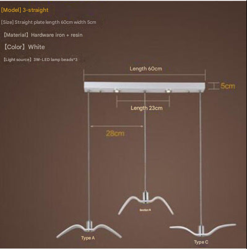 Nordic Seagull Pendant Light – Modern Bird-Inspired Resin Chandelier for Hotels, Restaurants, Lobbies