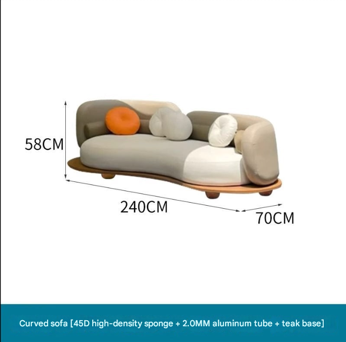 Modern Cloud Shape Outdoor Lounge Set – Teak Base Garden Sofa with Coffee Table