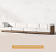 Contemporary Teak Outdoor Sofa Set – Modular L-Shaped Patio Lounge with Coffee Table