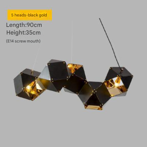 Geometric DNA Design Pendant Light - Modern Art Deco Style