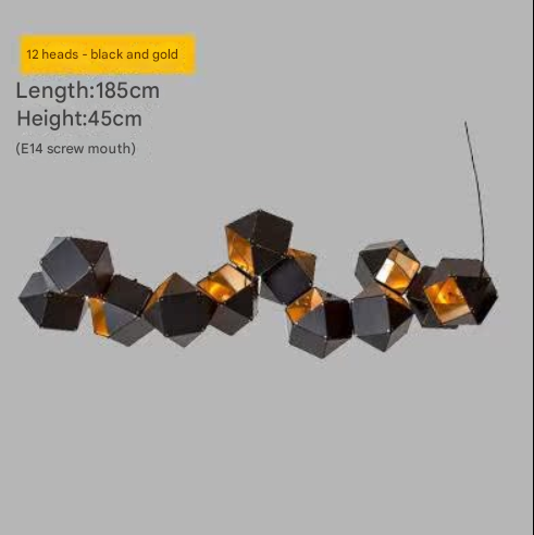 Geometric DNA Design Pendant Light - Modern Art Deco Style