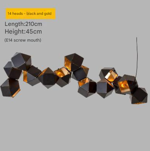 Geometric DNA Design Pendant Light - Modern Art Deco Style