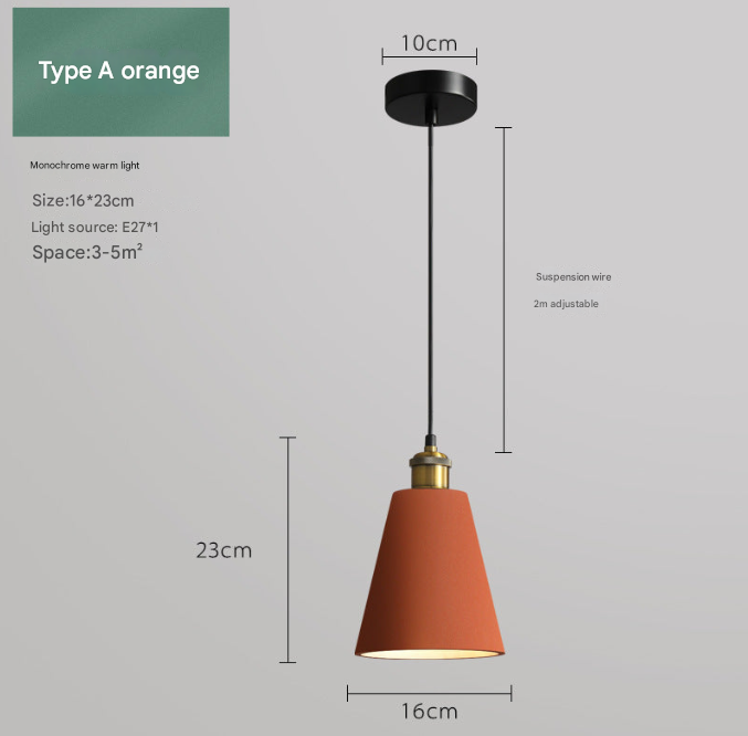 Nordic Industrial Style Three-head Restaurant Chandelier Macaron Simple Dining Table Bar Chandelier Bedroom Bedside Small Chandelier
