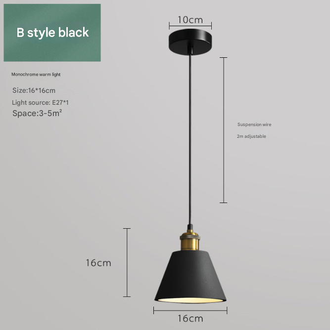 Nordic Industrial Style Three-head Restaurant Chandelier Macaron Simple Dining Table Bar Chandelier Bedroom Bedside Small Chandelier