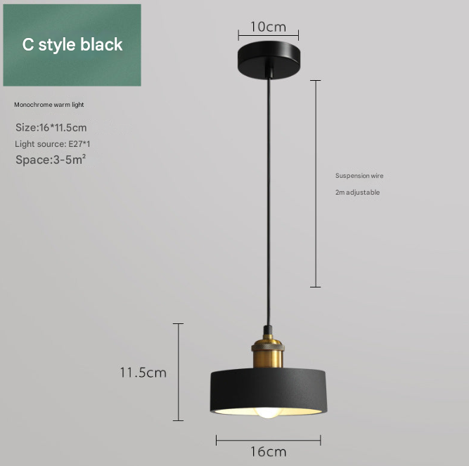 Nordic Industrial Style Three-head Restaurant Chandelier Macaron Simple Dining Table Bar Chandelier Bedroom Bedside Small Chandelier