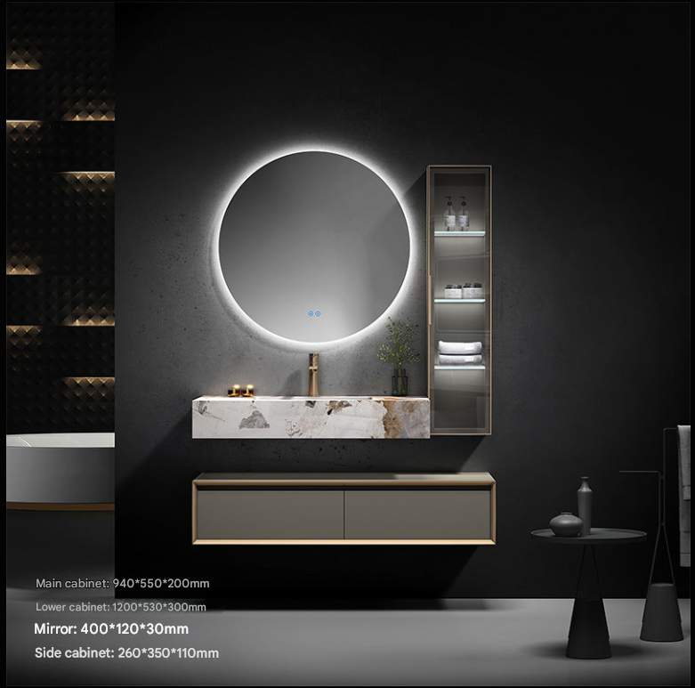 Luxury Wall-Mounted Stone Slab Vanity