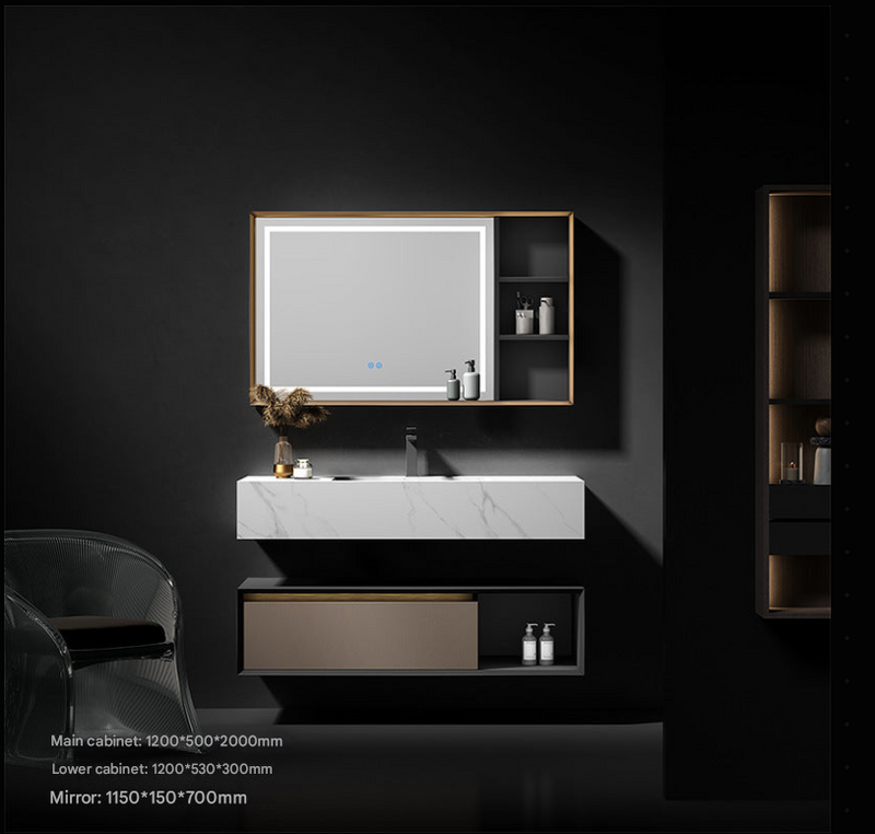 Luxury Wall-Mounted Stone Slab Vanity