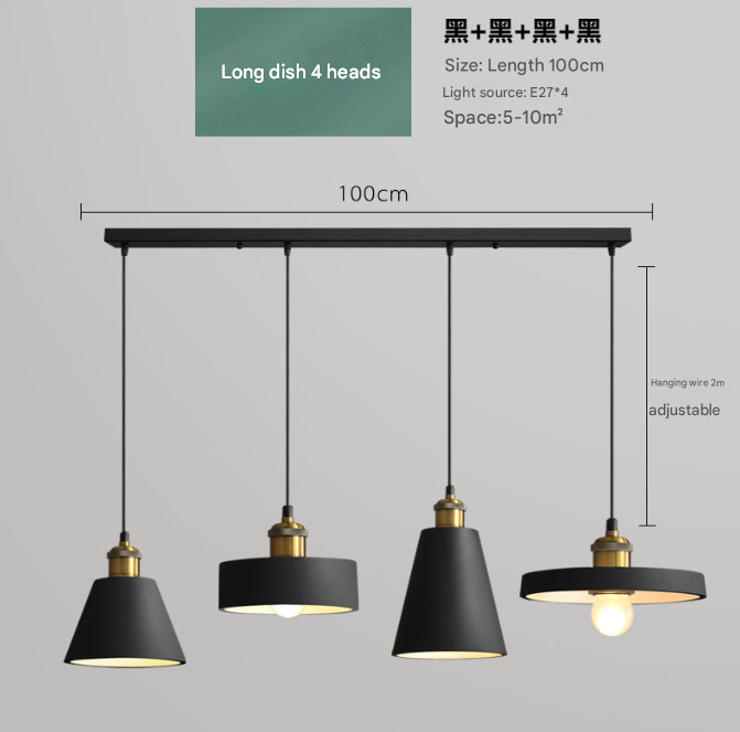 Nordic Industrial Style Three-head Restaurant Chandelier Macaron Simple Dining Table Bar Chandelier Bedroom Bedside Small Chandelier