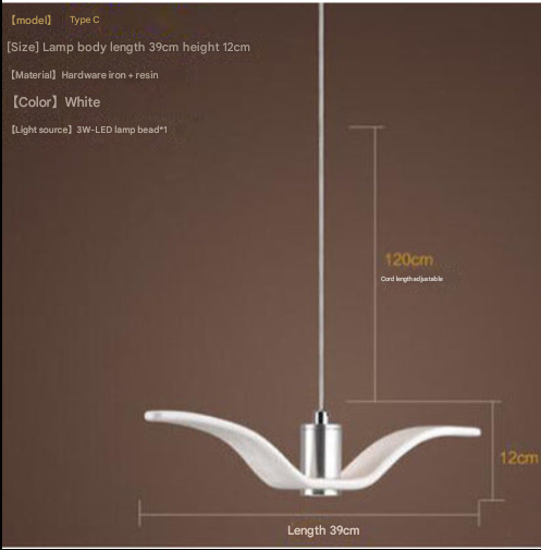 Nordic Seagull Pendant Light – Modern Bird-Inspired Resin Chandelier for Hotels, Restaurants, Lobbies