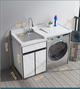 Laundry Cabinet with Quartz Basin & Washer Slot